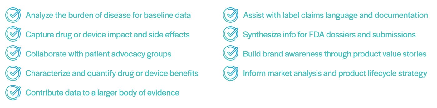 Bulleted list of advantages to using PROs for regulatory-related applications
